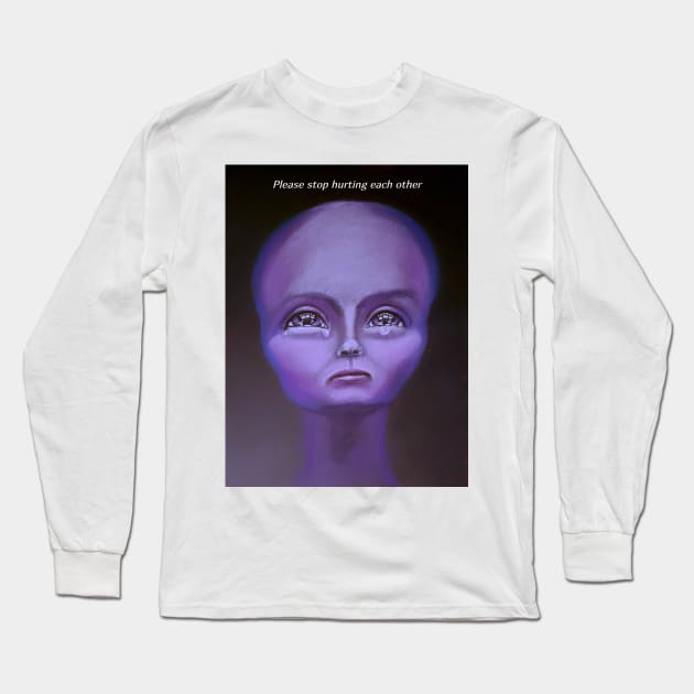 Jrooti - Please Stop Hurting Each Other Long Sleeve T-Shirt by SandiaOFC